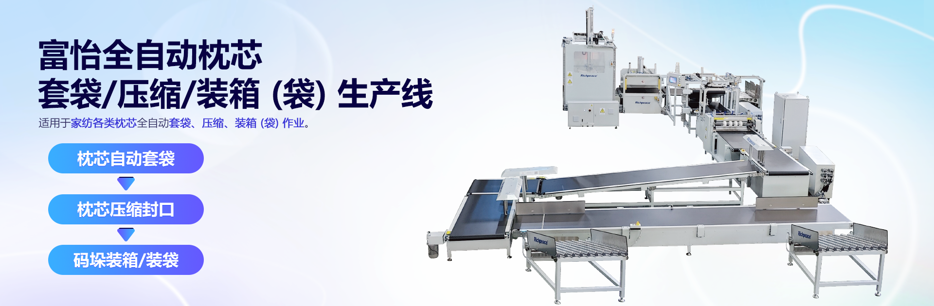 九游体育全自动枕芯套袋压缩装箱(袋)生产线