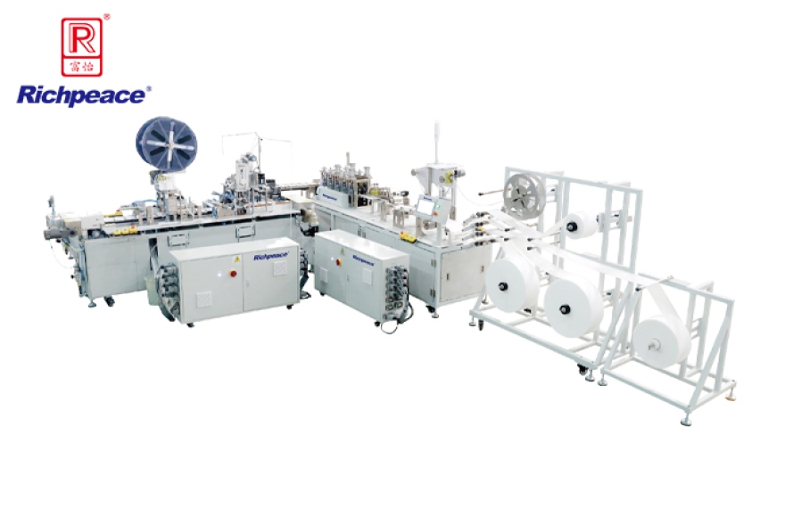 九游体育平面口罩一拖一（内耳侧面包覆）全自动化生产线