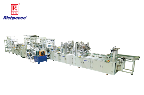 九游体育全自动罩杯口罩生产线搭载预成型系统(钉头带)