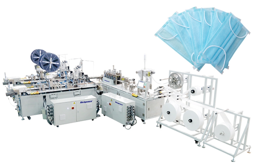 九游体育平面口罩一拖二(内耳侧面包覆) 全自动化生产线