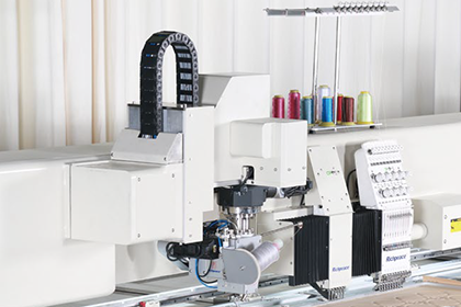 九游体育全自动旋转机头冲绣缝一体机(轻型6冲刀＋9色绣花+旋转缝纫)