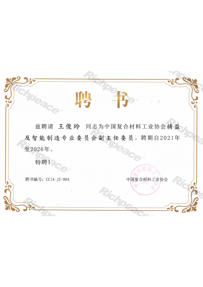 中国复合材料工业协会精益及智能制造专业委员会副主任委员